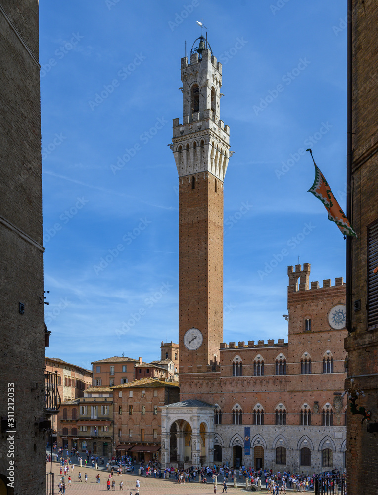 Palazzo Pubblico, Il Campo, Zentrum der Stadt Siena, Toskana, Italien