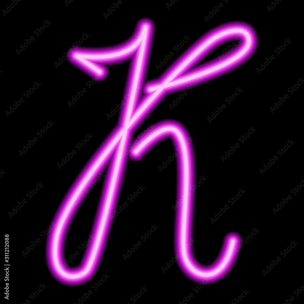 the letter k in purple