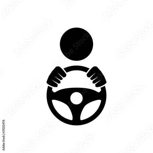 Steering wheel icon design trendy