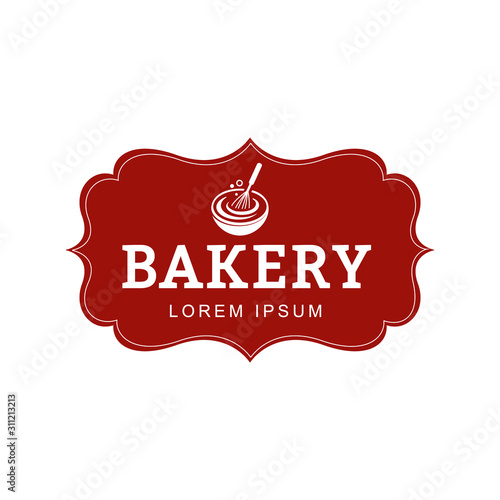 Mixer and bowl for mixing food. Vector, logo, icon, illustration