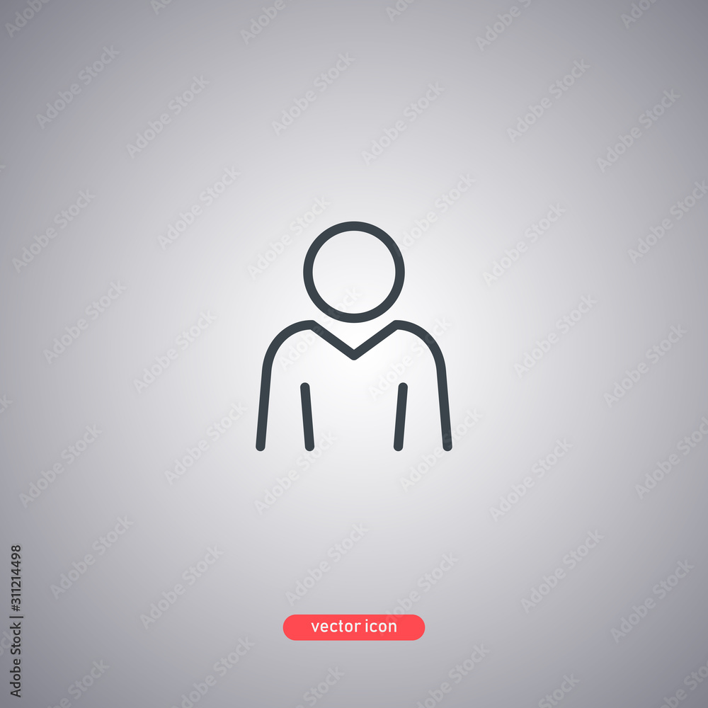 User icon isolated on a gray background. Line style modern design. User icon isolated on a gray background. Line style modern design.