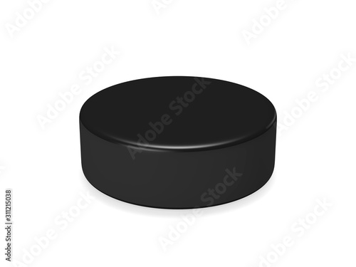 Isolated hockey puck 3d rendering