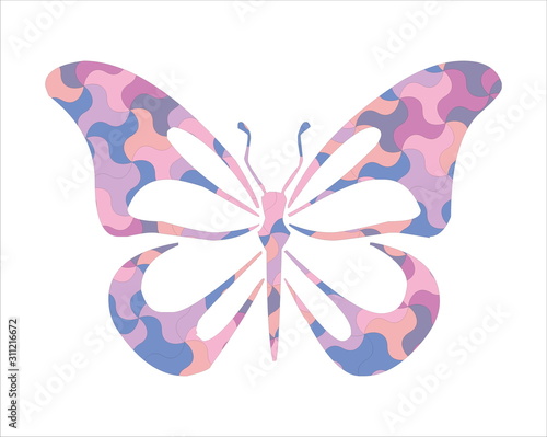 Decorative violet butterfly for design
