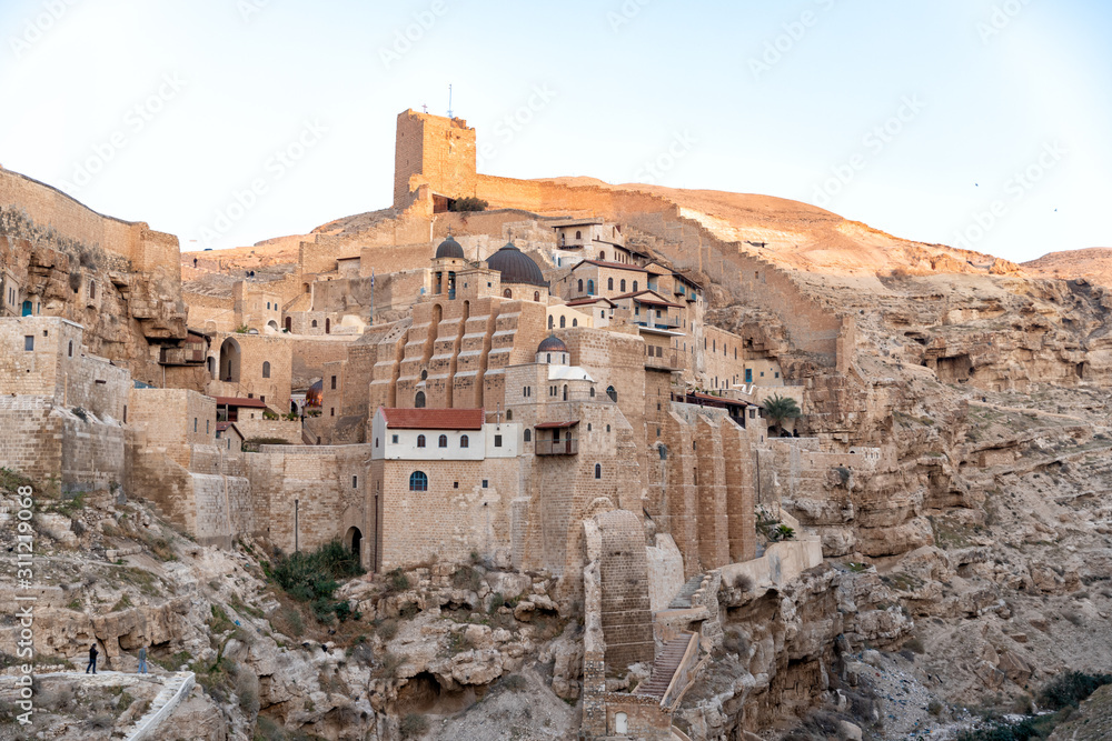 monastery in mar saba on the day of saint sava