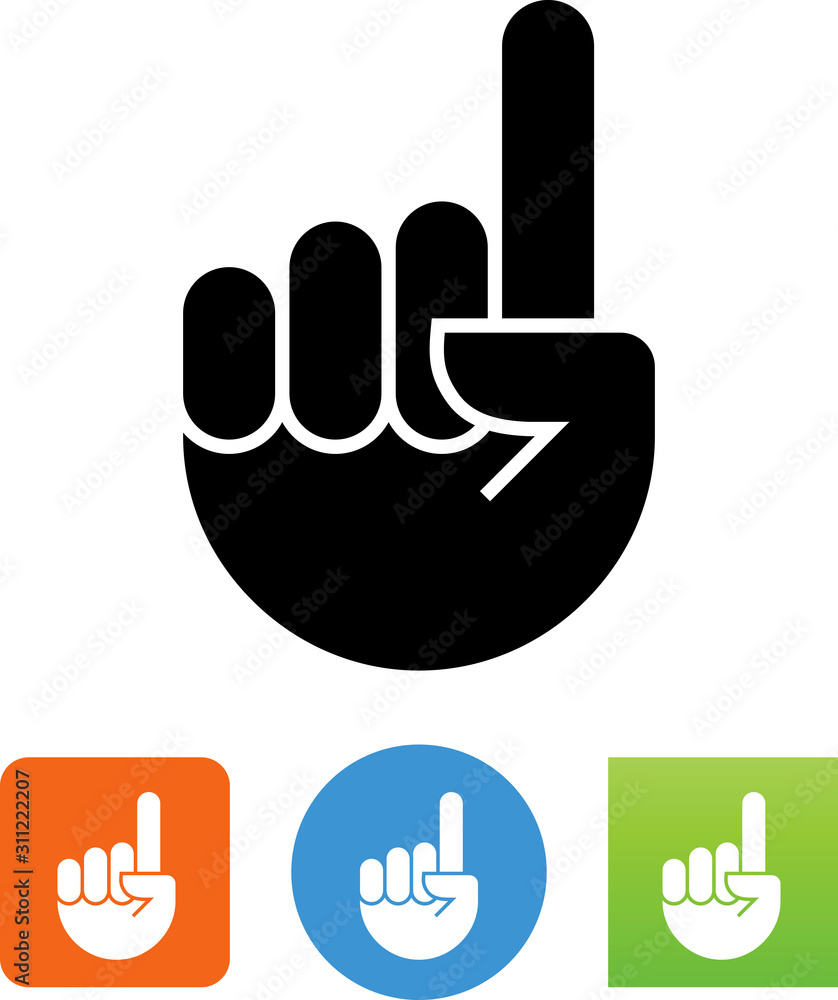 Extended Index Finger Number One Gesture Vector Icon Extended Index Finger Number One Gesture Vector Icon