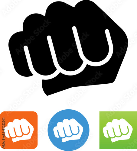 Fist Bump Hand Gesture Vector Icon photo
