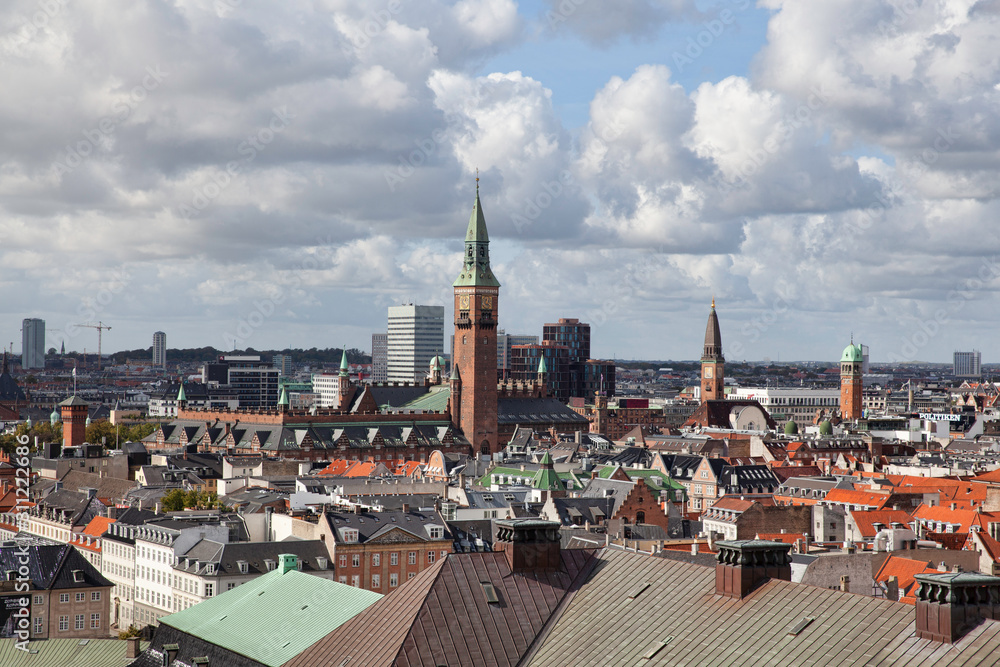 Copenhagen skyline with Copenhagen City Hall