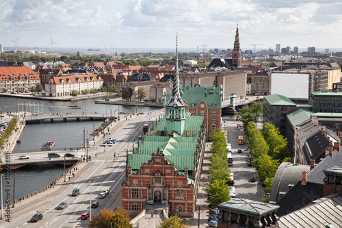 Aerial view of Copenhagen stock exchange