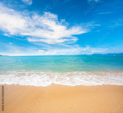 beautiful sandy beach and tropical sea