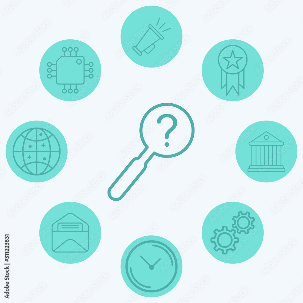 Search question vector icon sign symbol Search question vector icon sign symbol