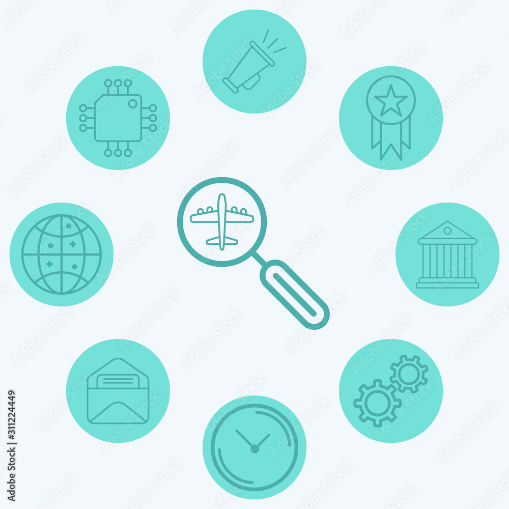 Search flight vector icon sign symbol Search flight vector icon sign symbol
