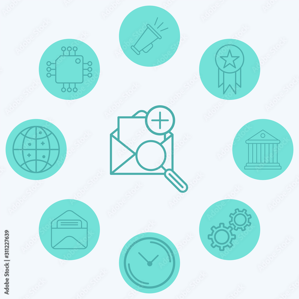 Search mail vector icon sign symbol Search mail vector icon sign symbol