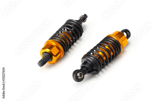 Shock absorber isolated on a white background. Auto parts.