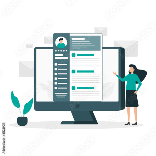 curiculum vitae vector design. resume concept design illustration