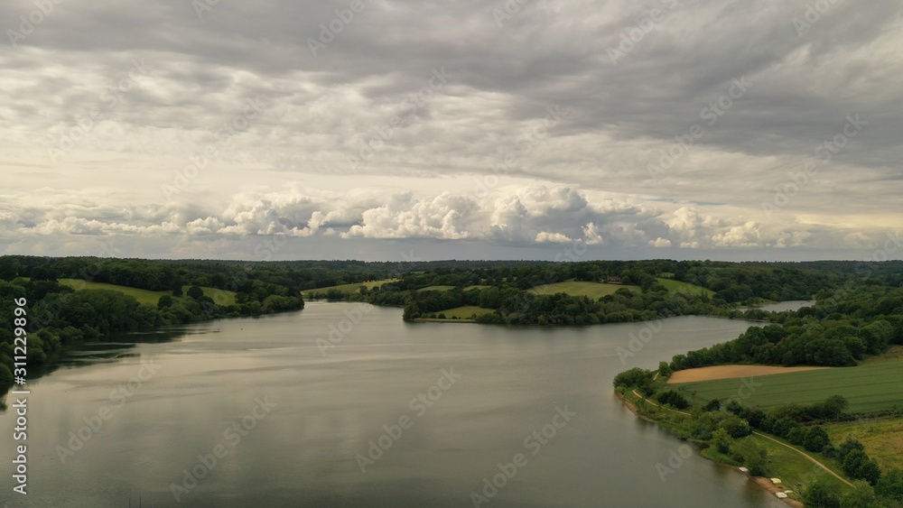 Clouds over lake