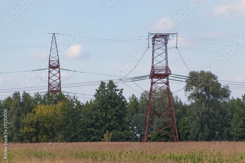 High-voltage power line, steel engineering structure