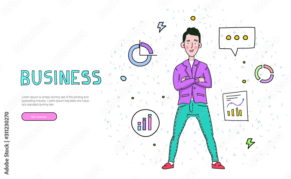 Business illustrations with ux/ui icons. Best good ideas for modern commerce design. Development of future and growth finance systems. Trendy infographics on trade market Business illustrations with ux/ui icons. Best good ideas for modern commerce design. Development of future and growth finance systems. Trendy infographics on trade market