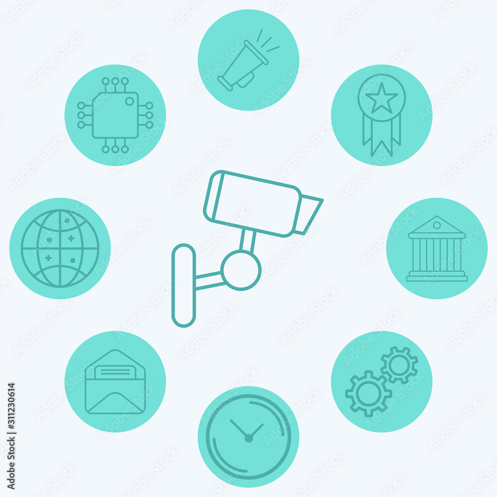 Security camera vector icon sign symbol Security camera vector icon sign symbol