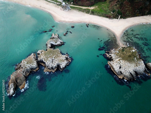 Tableau sur toile Aerial view of Sardala bay, beach and big rocks