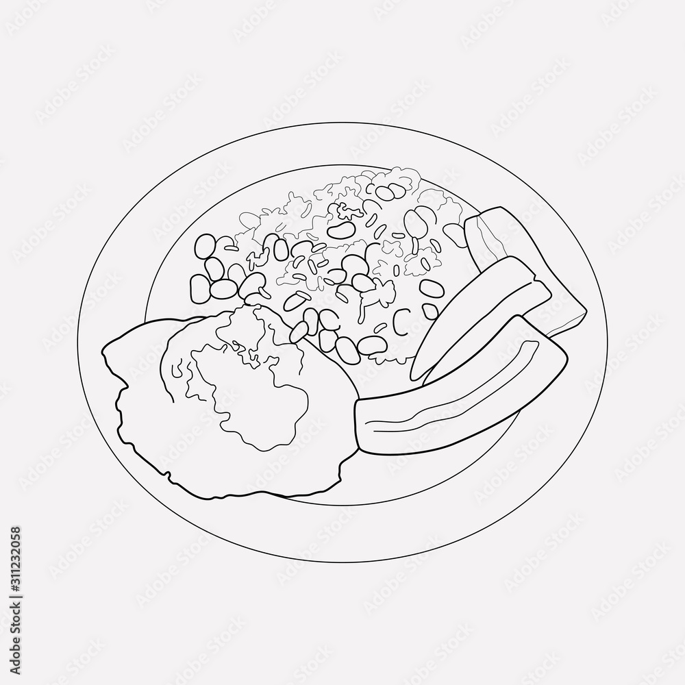 Nicaragua gallo pinto icon line element. Vector illustration of nicaragua  gallo pinto icon line isolated on clean background for your web mobile app  logo design. Stock Vector | Adobe Stock