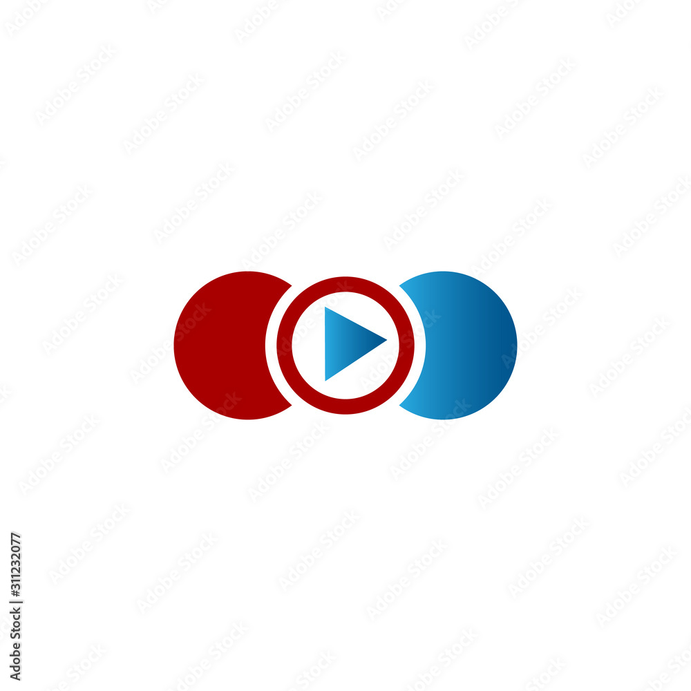 Abstract Play button logo in material design style Abstract Play button logo in material design style