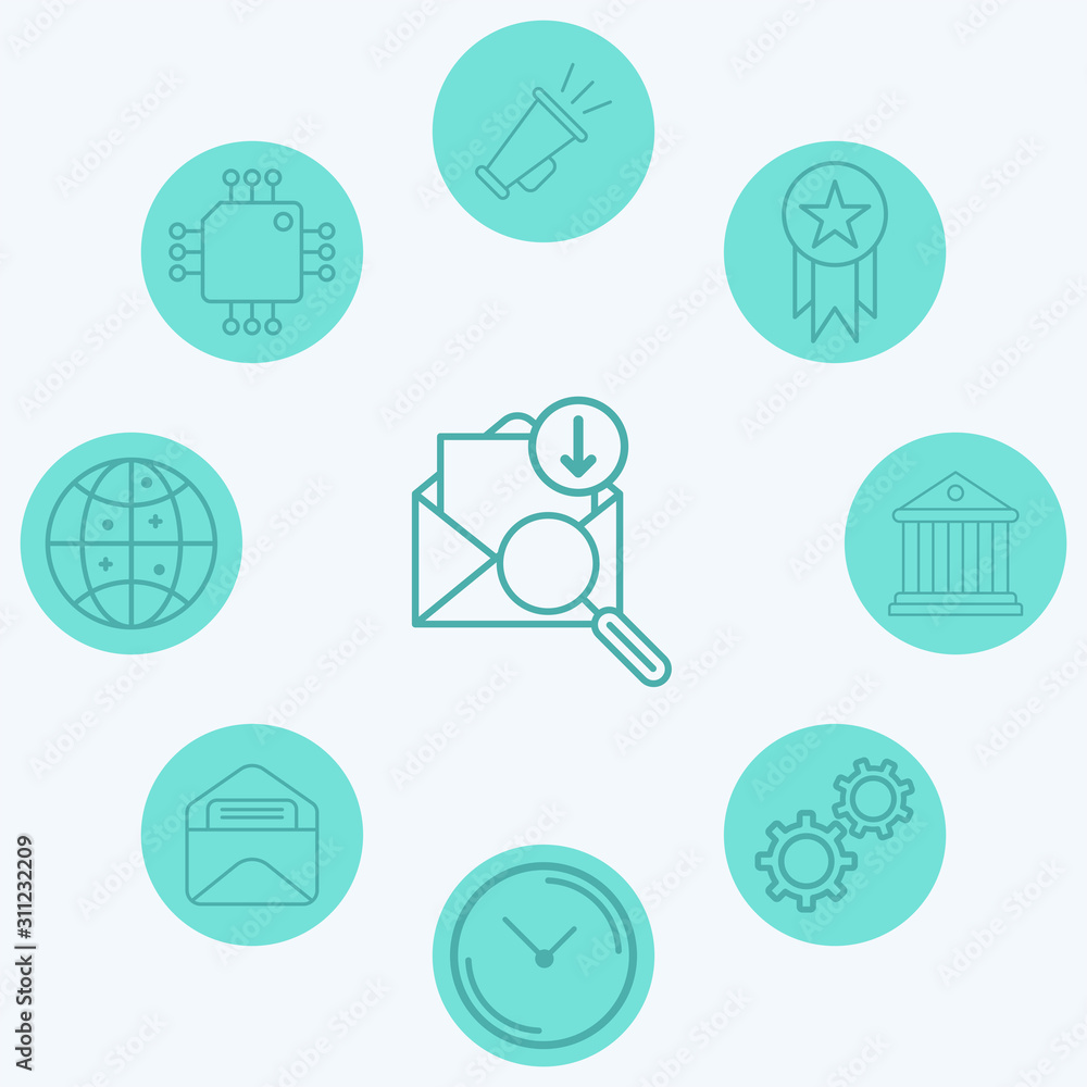 Search mail vector icon sign symbol Search mail vector icon sign symbol