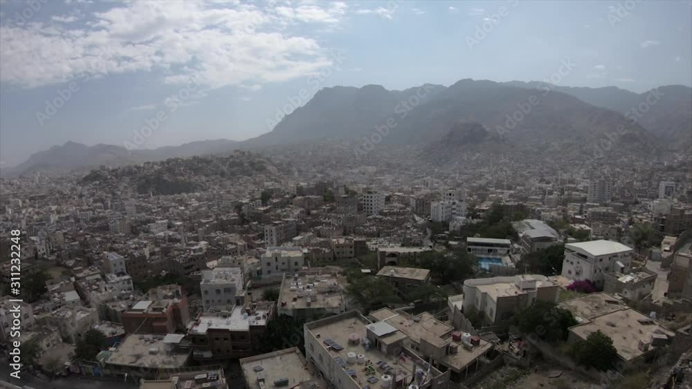 (time lapse ) for Taiz City -Yemen,which shows the historical castle (Alqahera), which is one of the most important historical landmarks in the City. (time lapse ) for Taiz City -Yemen,which shows the historical castle (Alqahera), which is one of the most important historical landmarks in the City.