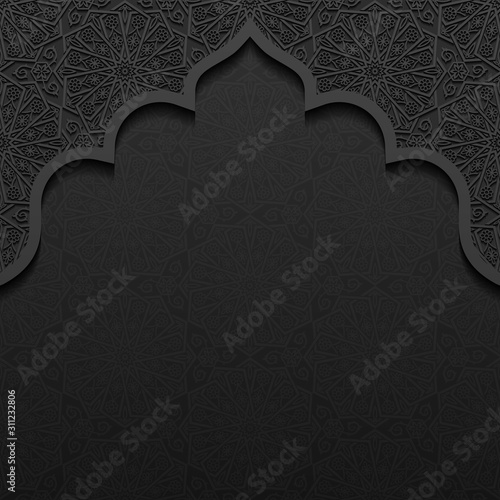Dark background with traditional floral ornament