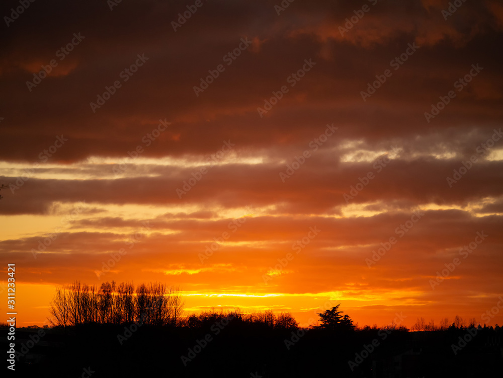 Obraz premium Natural sunset sunrise cloudy sky. Nature background.
