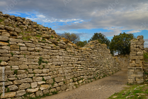 Ancient walls of Troy VII site of the Trojan War near Hisarlik Turkey