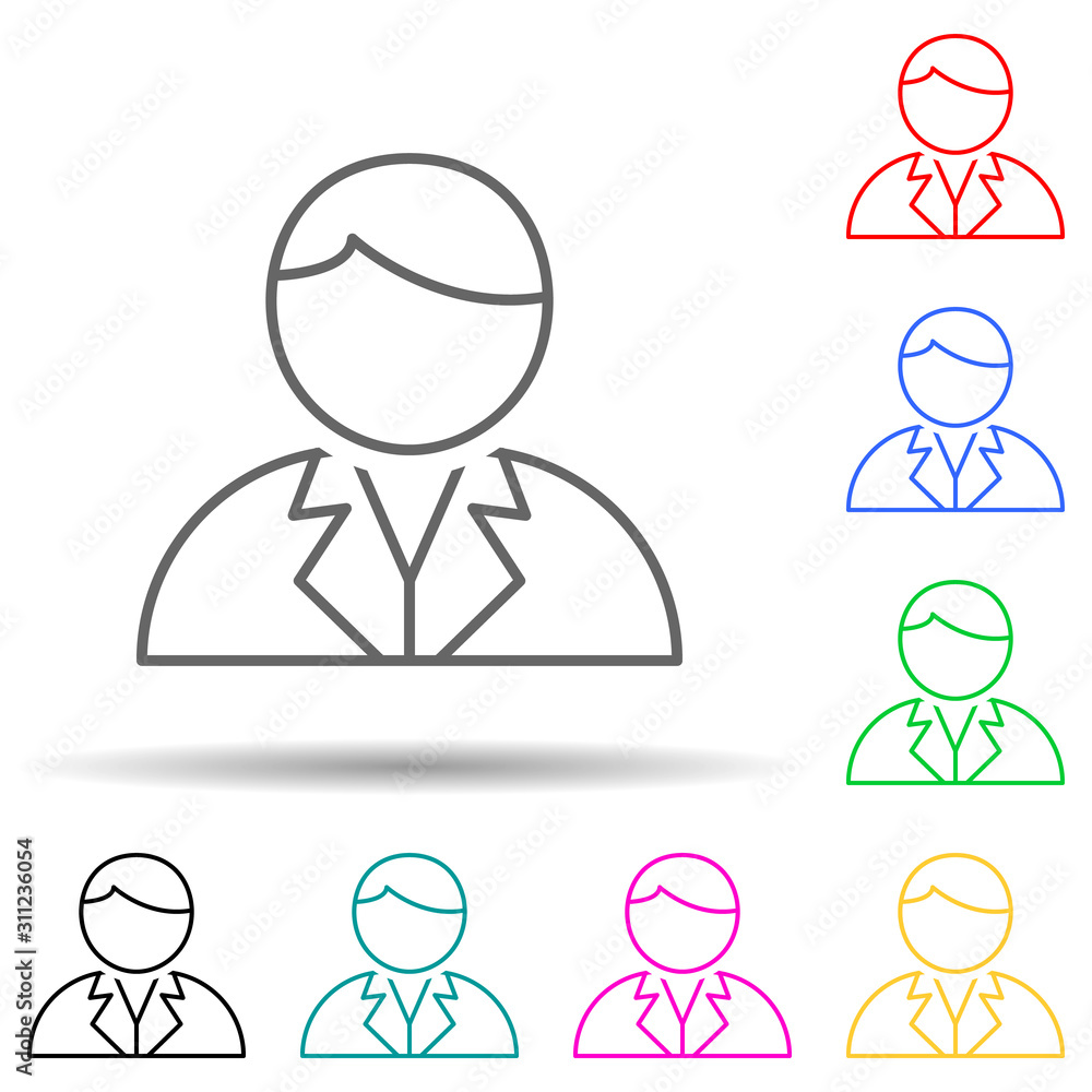 scientist multi color style icon. Simple thin line, outline vector of Scientifics study icons for ui and ux, website or mobile application scientist multi color style icon. Simple thin line, outline vector of Scientifics study icons for ui and ux, website or mobile application