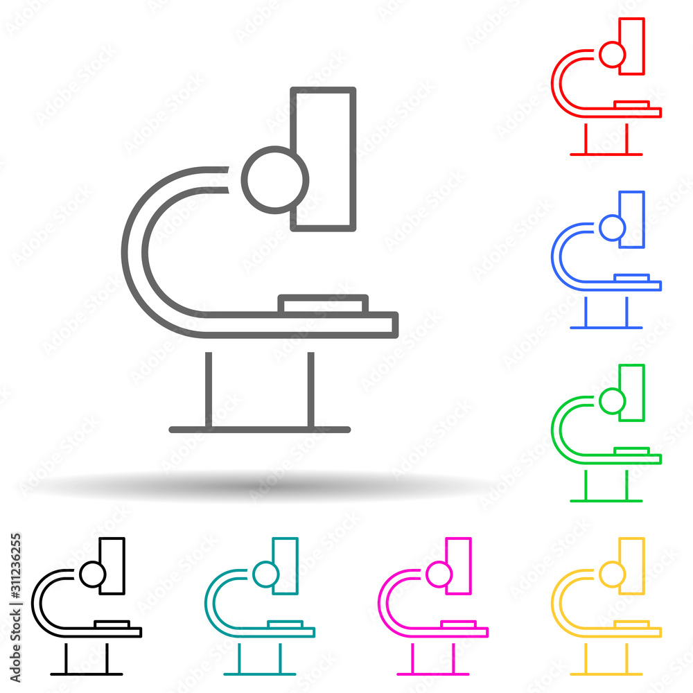 Obraz premium microscope multi color style icon. Simple thin line, outline vector of Scientifics study icons for ui and ux, website or mobile application
