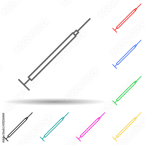 Botox syringe multi color style icon. Simple thin line, outline vector of anti agies icons for ui and ux, website or mobile application