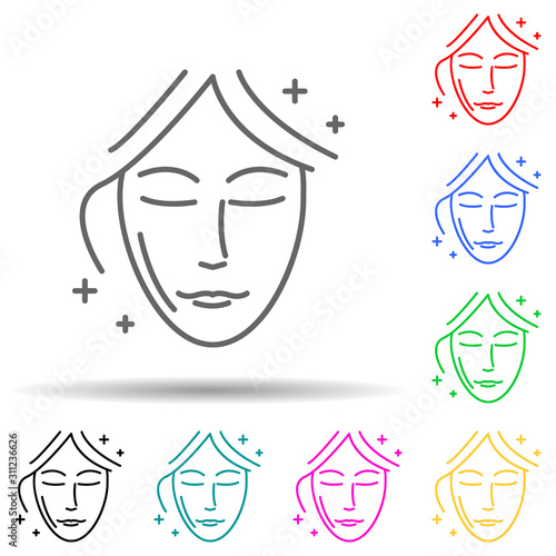Face lift surgery beauty  multi color style icon. Simple thin line, outline vector of anti agies icons for ui and ux, website or mobile application