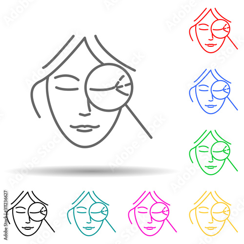 Beauty cosmetic antiaging multi color style icon. Simple thin line, outline vector of anti agies icons for ui and ux, website or mobile application