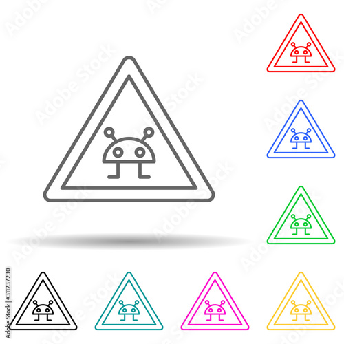 Forbidden alien multi color style icon. Simple thin line  outline vector of artifical icons for ui and ux  website or mobile application