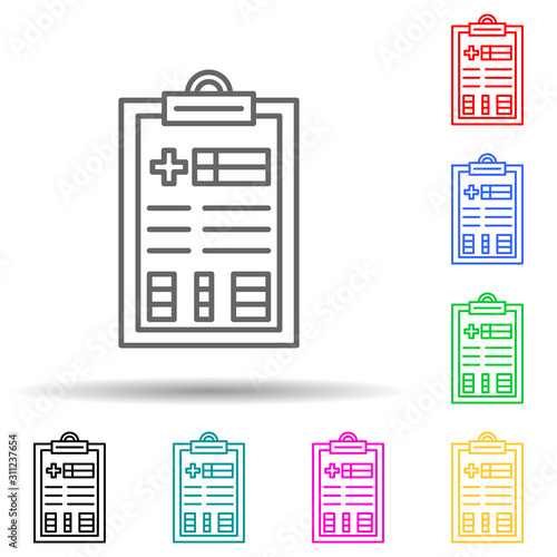 questionnaire multi color style icon. Simple thin line, outline vector of cancer day icons for ui and ux, website or mobile application