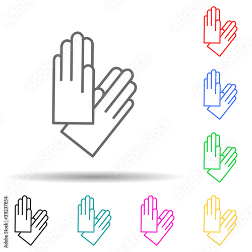 gloves multi color style icon. Simple thin line, outline vector of clothes icons for ui and ux, website or mobile application