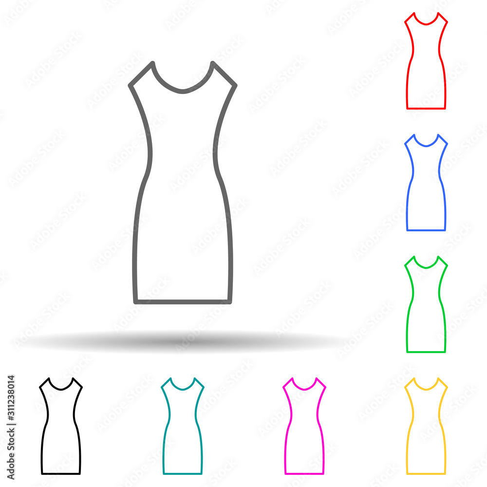 classic dress multi color style icon. Simple thin line, outline vector of clothes icons for ui and ux, website or mobile application classic dress multi color style icon. Simple thin line, outline vector of clothes icons for ui and ux, website or mobile application