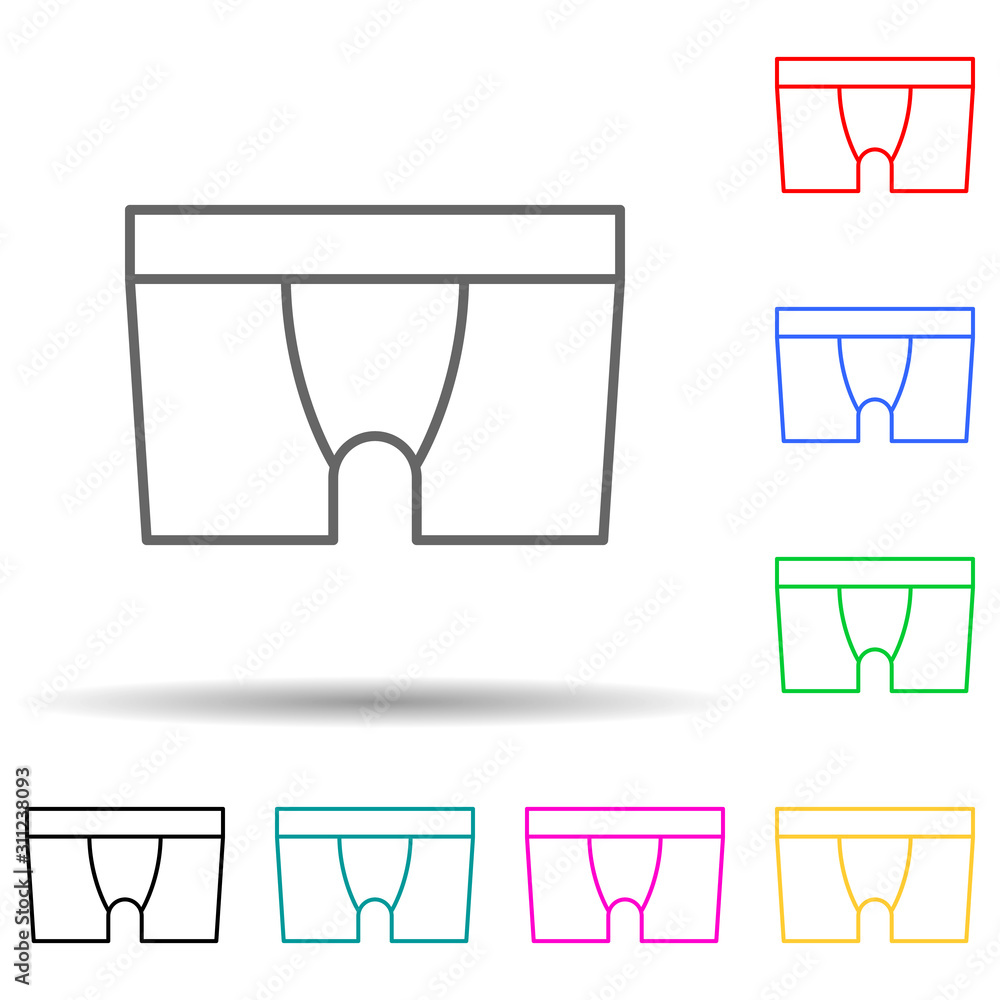 male underwear multi color style icon. Simple thin line, outline vector of clothes icons for ui and ux, website or mobile application male underwear multi color style icon. Simple thin line, outline vector of clothes icons for ui and ux, website or mobile application