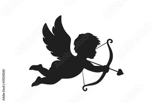 cupid icon. valentine's day symbol. Cupid shooting arrow photo