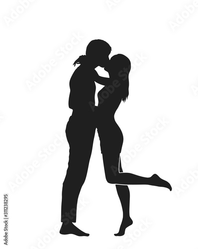 kissing couple in love icon. love and valentine's day symbol