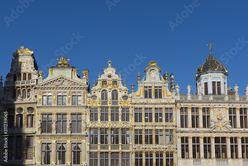 Bruxelles. Brussels. La Grand place et les batiments  La Brouette, Le Sac, La Louve, Le Cornet © Thierry Rambaud