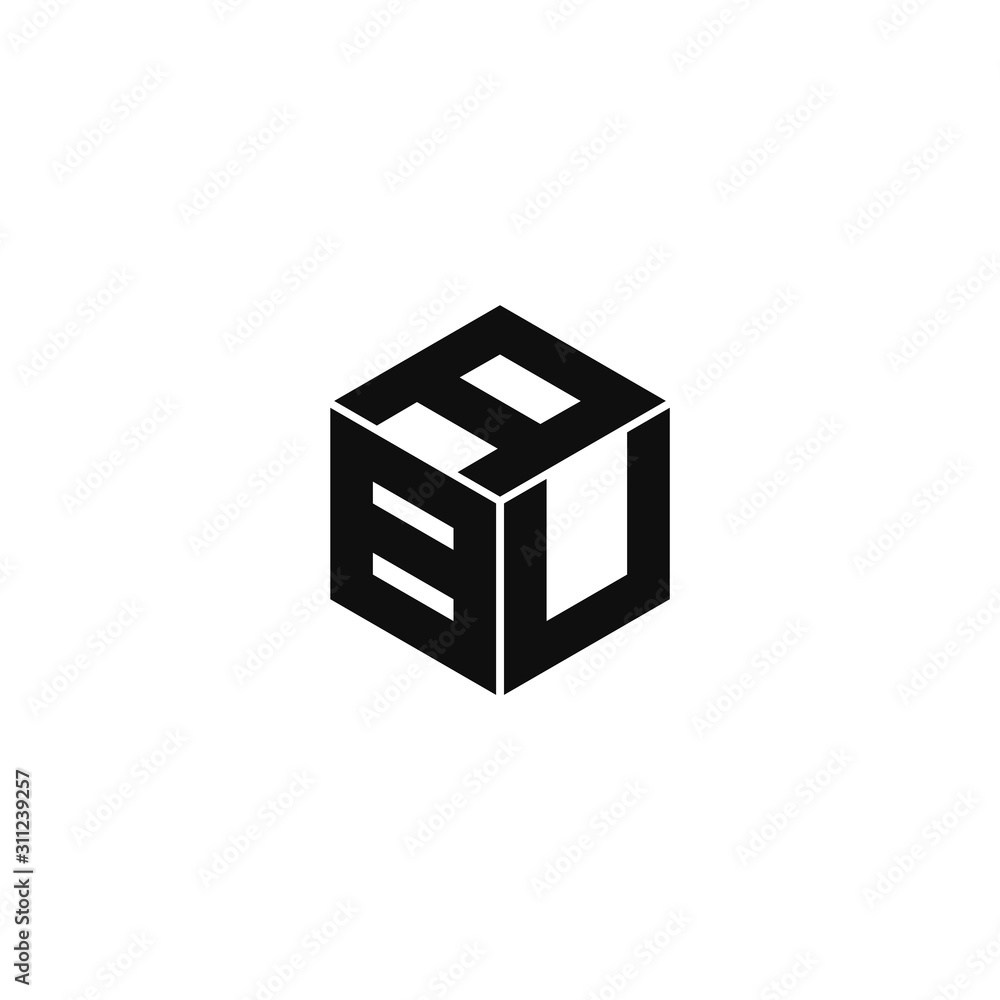 ABU triple cubic alphabet letter vector geometric font icon & Logo for your design. ABU triple cubic alphabet letter vector geometric font icon & Logo for your design.