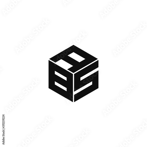ABS triple cubic alphabet letter vector geometric font icon & Logo for your design.