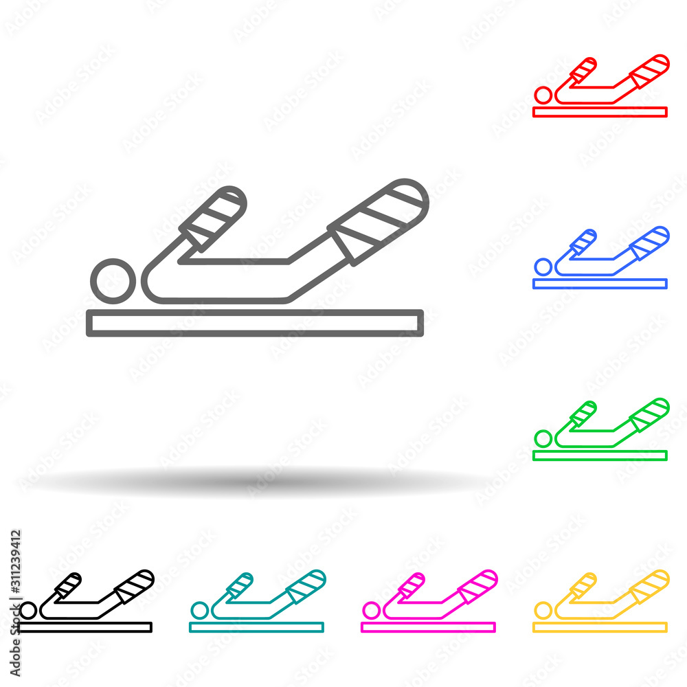 a man with broken bones multi color style icon. Simple thin line, outline vector of disabled icons for ui and ux, website or mobile application