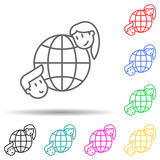 global friendship multi color style icon. Simple thin line, outline vector of friendship icons for ui and ux, website or mobile application