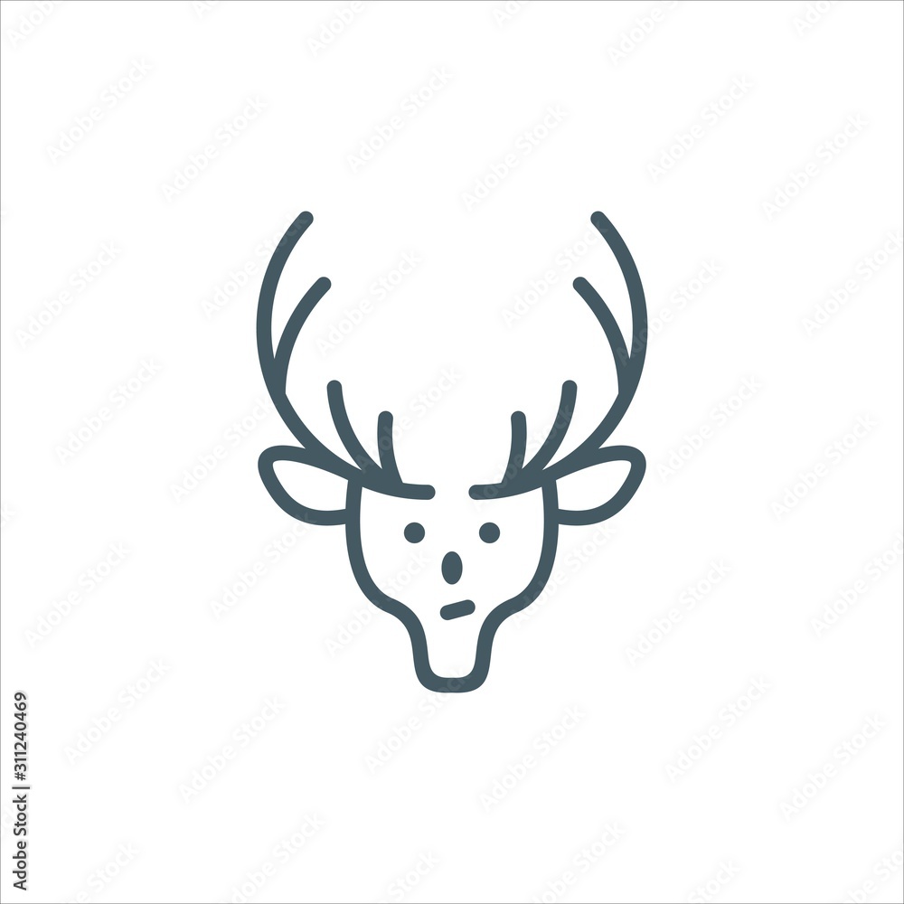 Fototapeta premium Boże Narodzenie ikona wektor jelenia. Futurystyczny Deer Icon Vector Logo. Czysta i kreatywna ikona Bożego Narodzenia.
