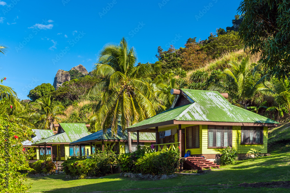 Beautiful buildings among the forest, Fiji.