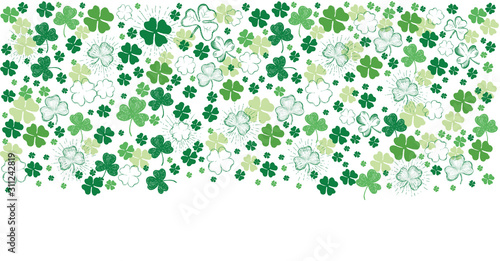 St. Patrick's Day set. Clover set. Hand drawn illustrations.